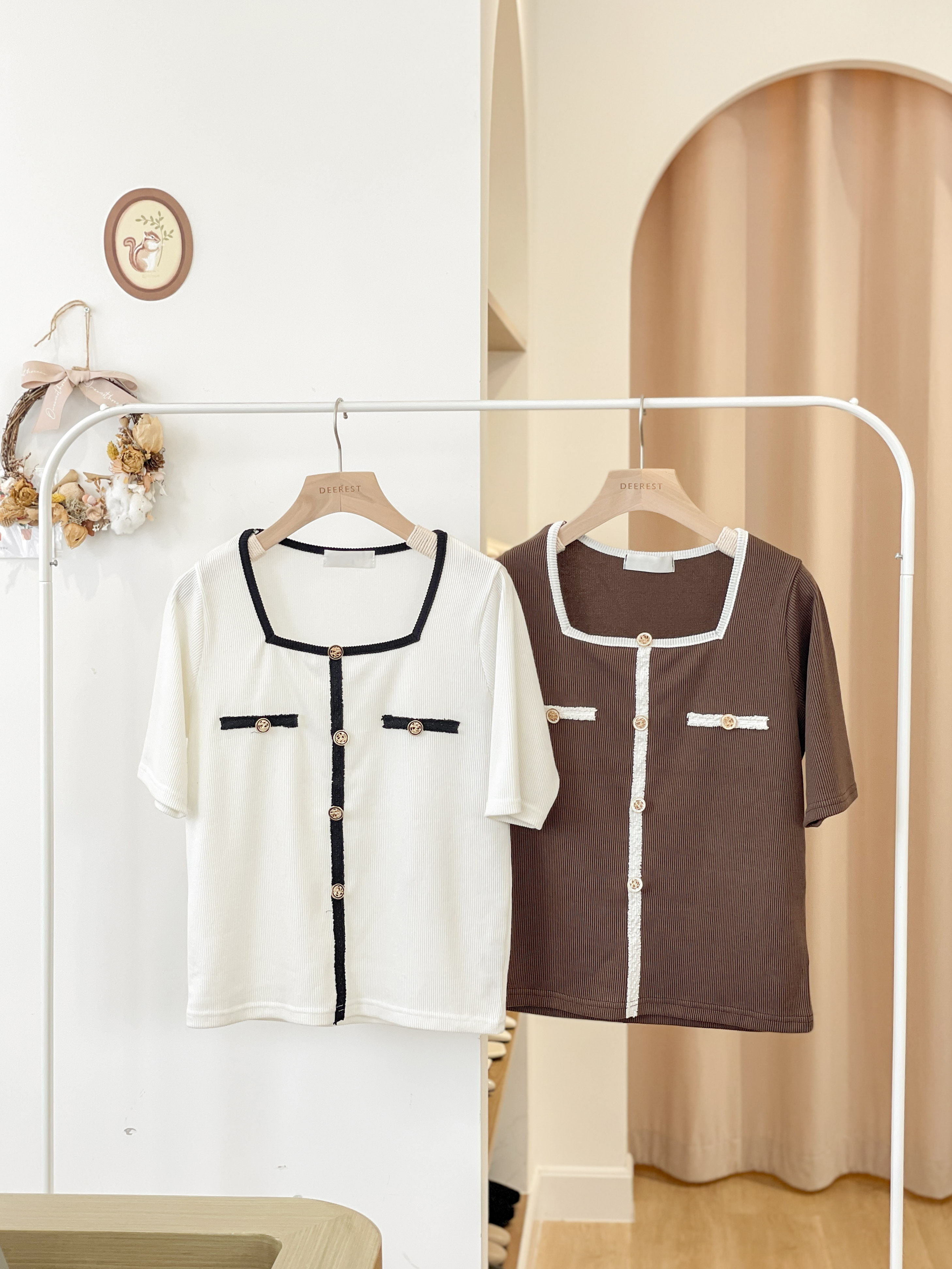 T1366 Valentina Button-Pocket Tee