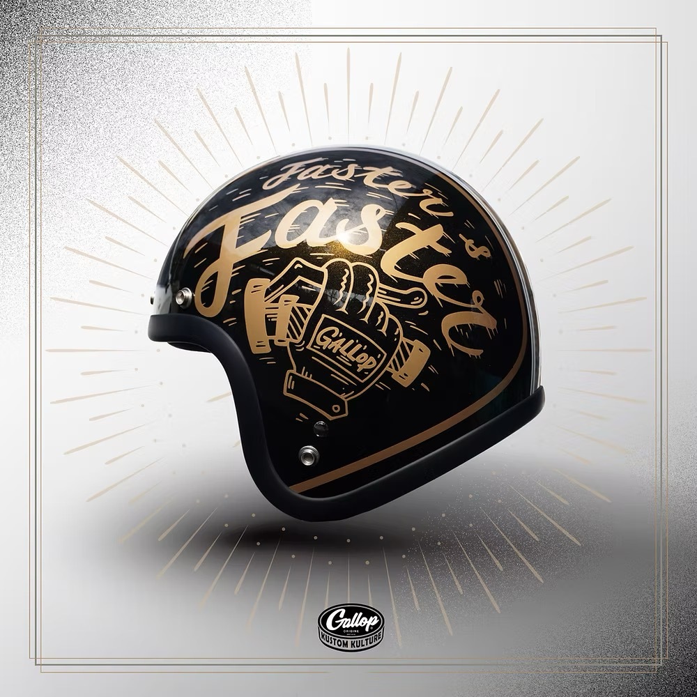 GALLOP Freedom Racer HELMET 自由賽車手【烏晶黑】 3/4罩式