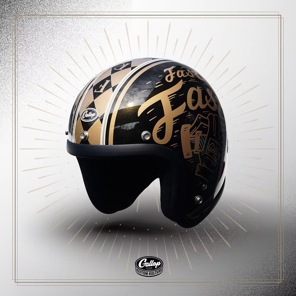 GALLOP Freedom Racer HELMET 自由賽車手【烏晶黑】 3/4罩式