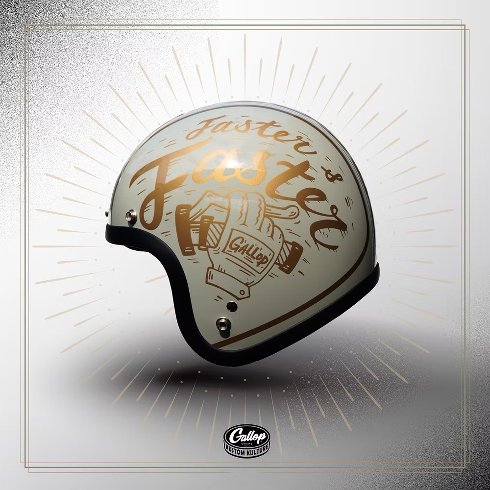 GALLOP Freedom Racer HELMET 自由賽車手【水泥綠】 3/4罩式