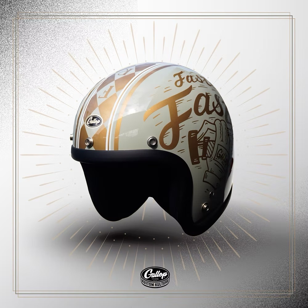 GALLOP Freedom Racer HELMET 自由賽車手【水泥綠】 3/4罩式