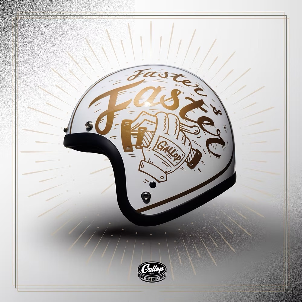 GALLOP Freedom Racer HELMET 自由賽車手【白色】 3/4罩式