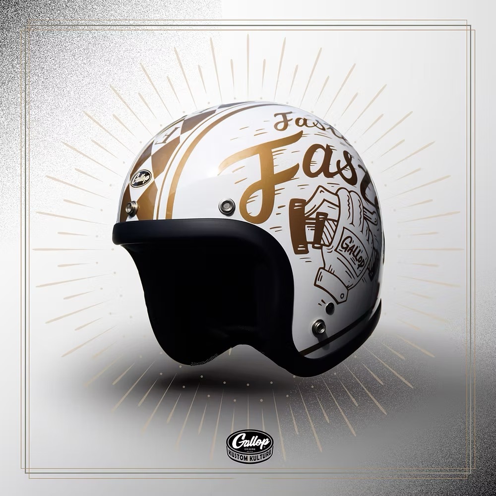 GALLOP Freedom Racer HELMET 自由賽車手【白色】 3/4罩式