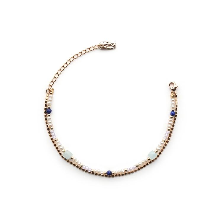 九月誕生石 • 丹頂蔥 • 不要放棄 – 青金海藍寶 – 手鍊