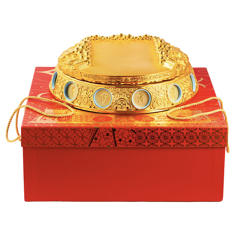 【竹山土地公】金雞發財寶座(附精美盒子)