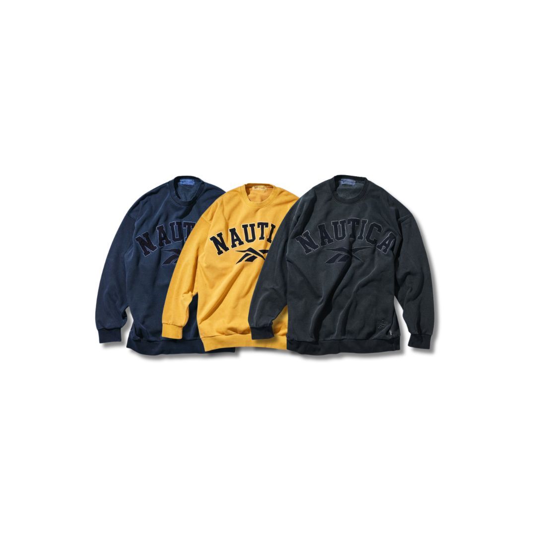 "代購" Reebok×NAUTICA 限定 聯名Logo 刺繡 大學T 水洗