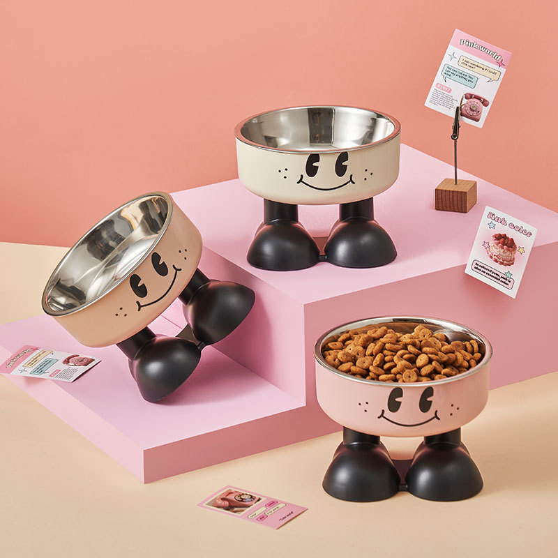 美式復古眼睛不銹鋼寵物碗