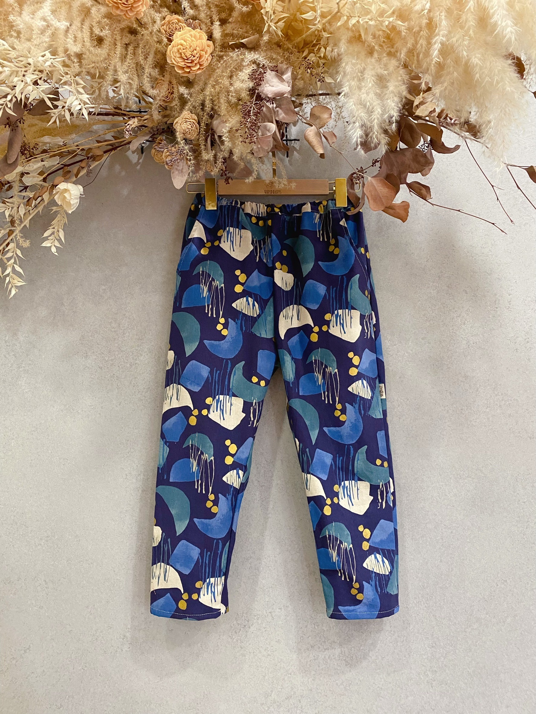 燙金藍月隕石 口袋長褲（140）