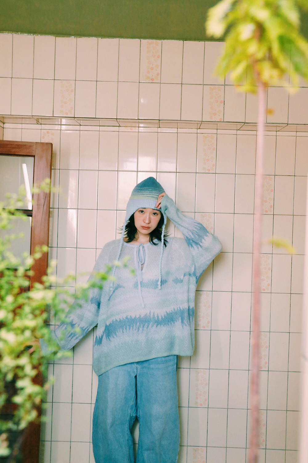 [Empty Cones] Lavender Wave Raglan Sleeve Top