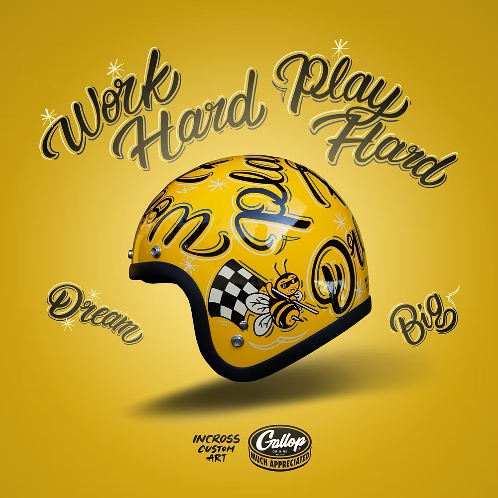 GALLOP DREAM BIG BEE HELMET【黃色】 3/4罩式