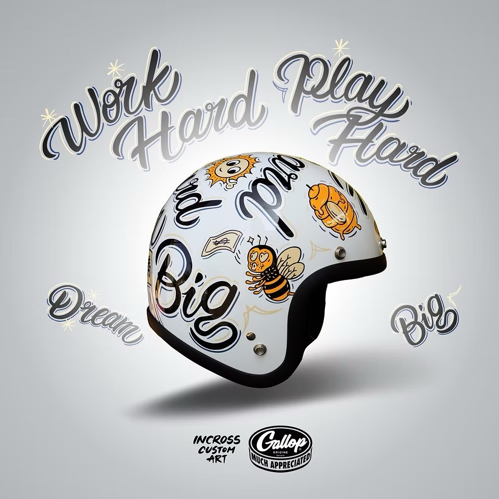 GALLOP DREAM BIG BEE HELMET【白色】 3/4罩式