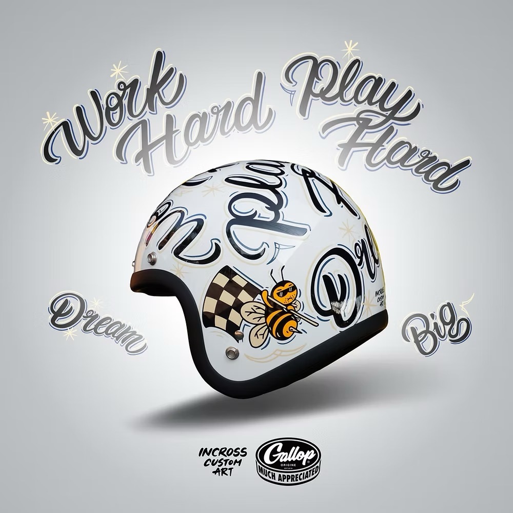 GALLOP DREAM BIG BEE HELMET【白色】 3/4罩式