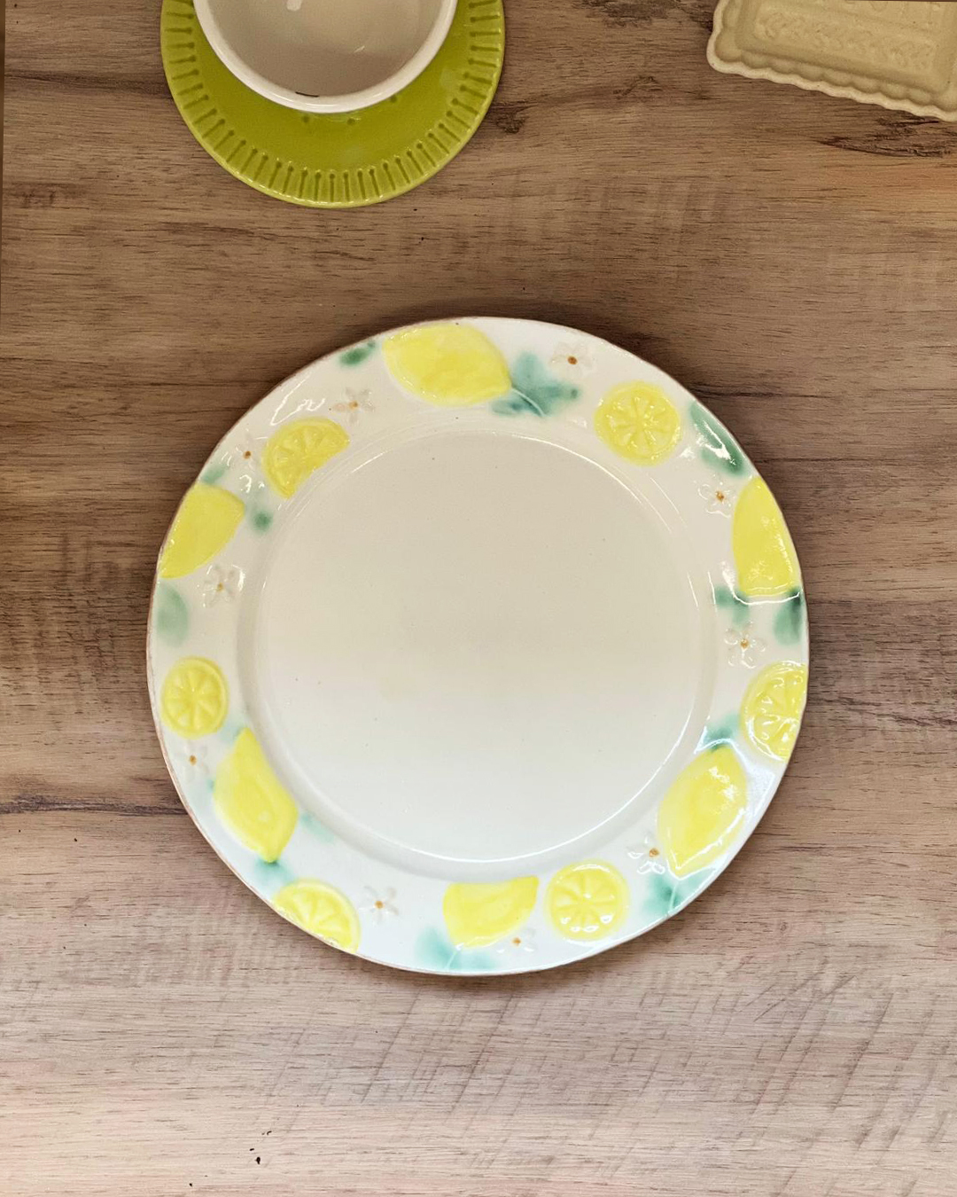 益子燒 檸檬22cm餐碟｜職人 若林健吾