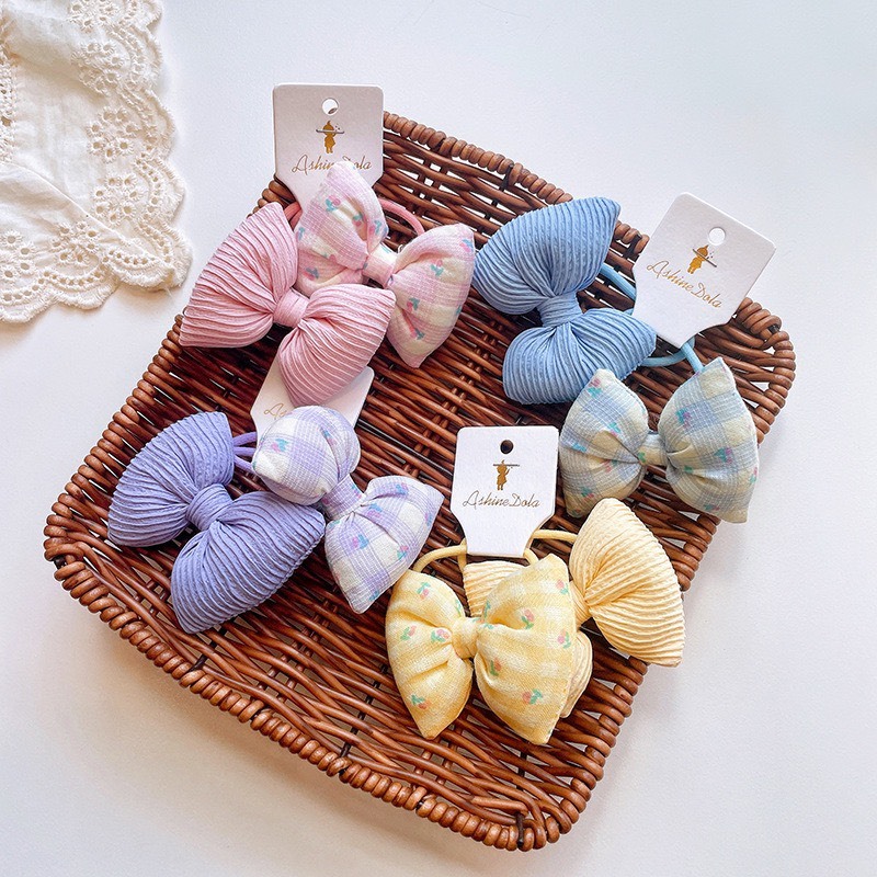 蓬鬆蝴蝶結髮圈