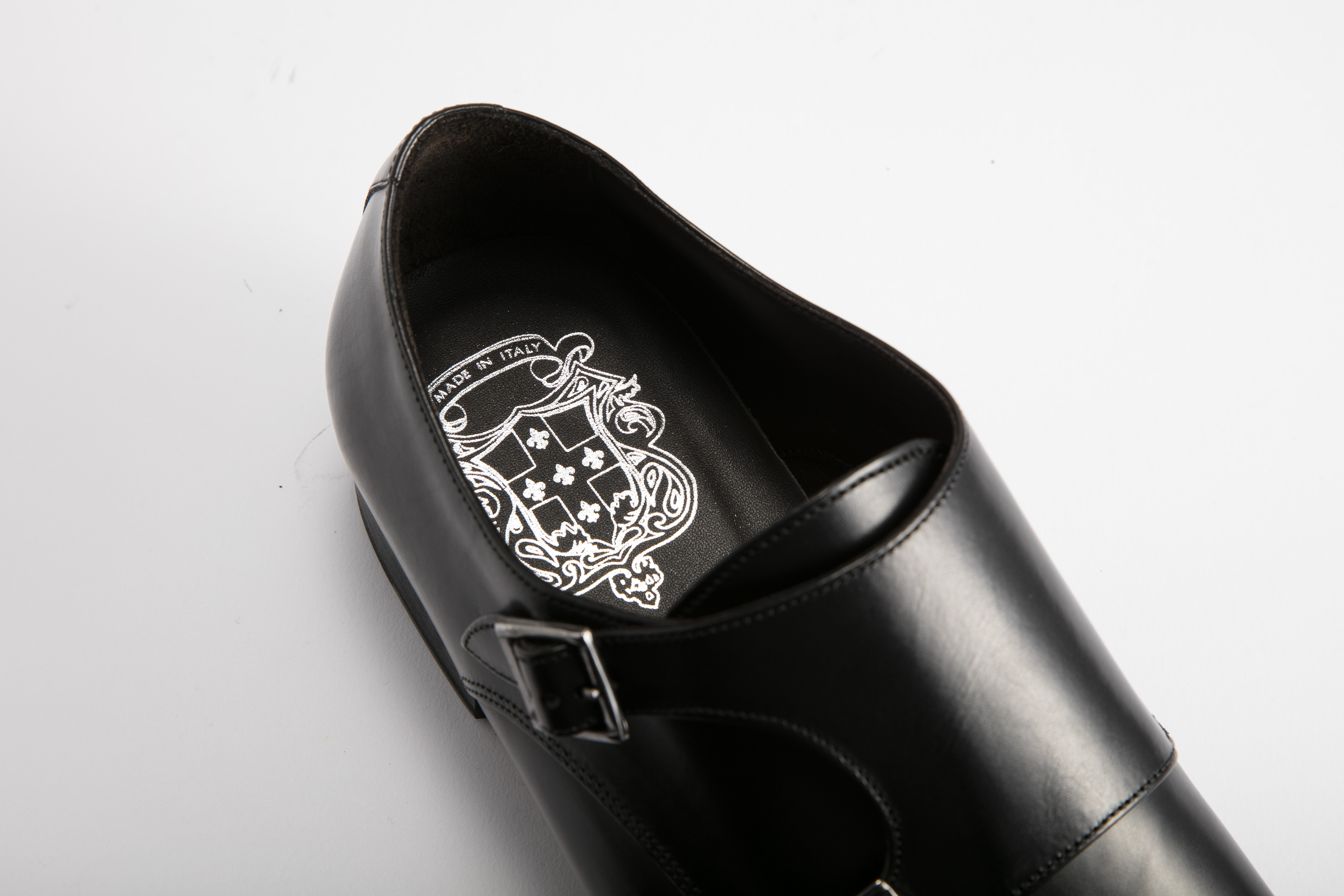 MARIO FAGNI - 男裝橫飾雙扣皮鞋 N049 2932-BK