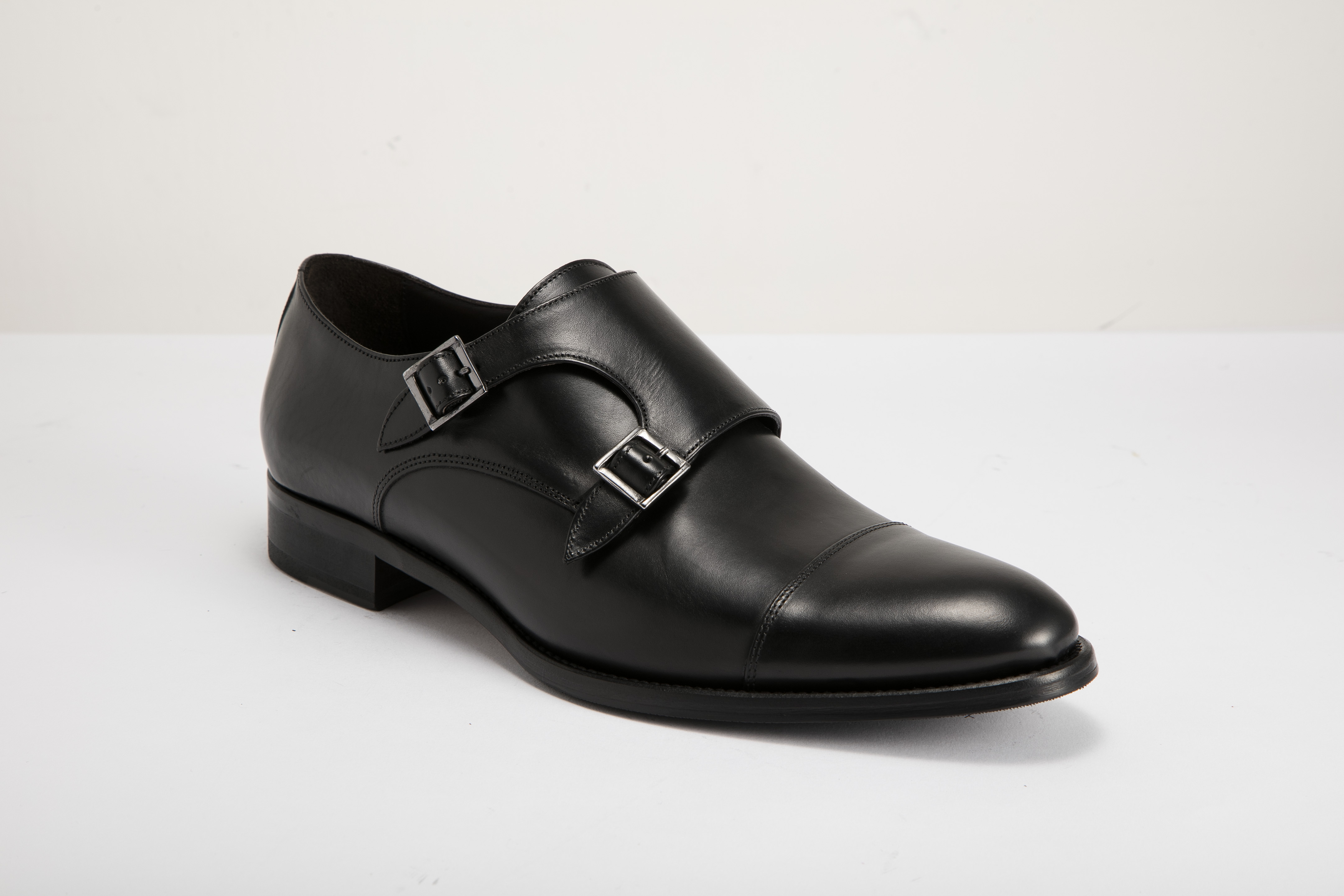 MARIO FAGNI - 男裝橫飾雙扣皮鞋 N049 2932-BK