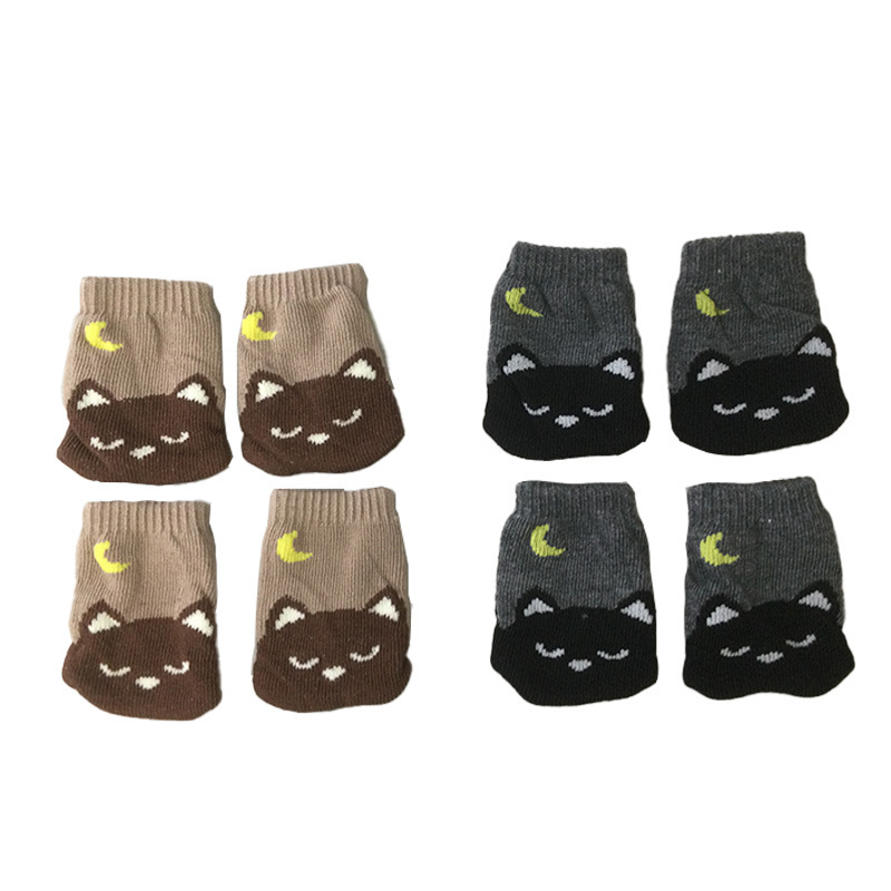 椅腳襪/月亮與貓 4入