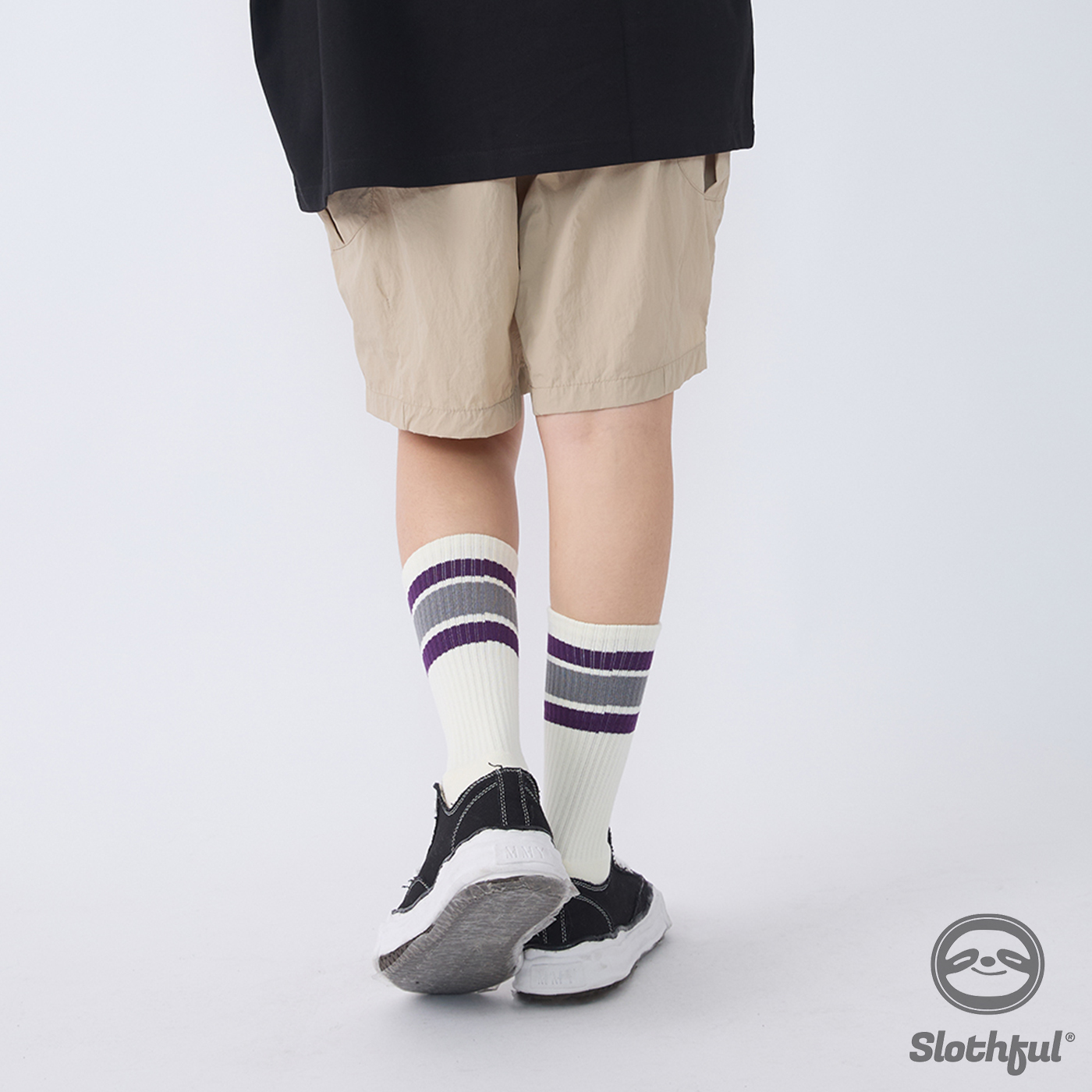 條紋中筒毛巾襪