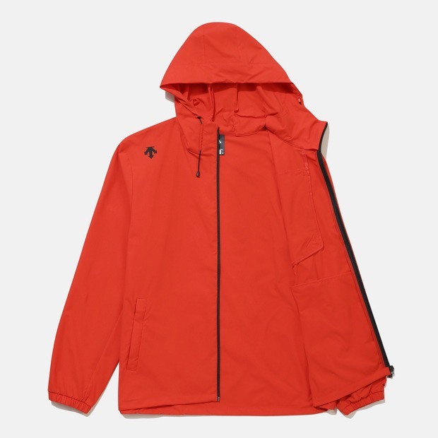 DESCENTE 迪桑特 經典 小LOGO款 尼龍風衣外套 - 紅色 (秋冬早鳥優惠預購)