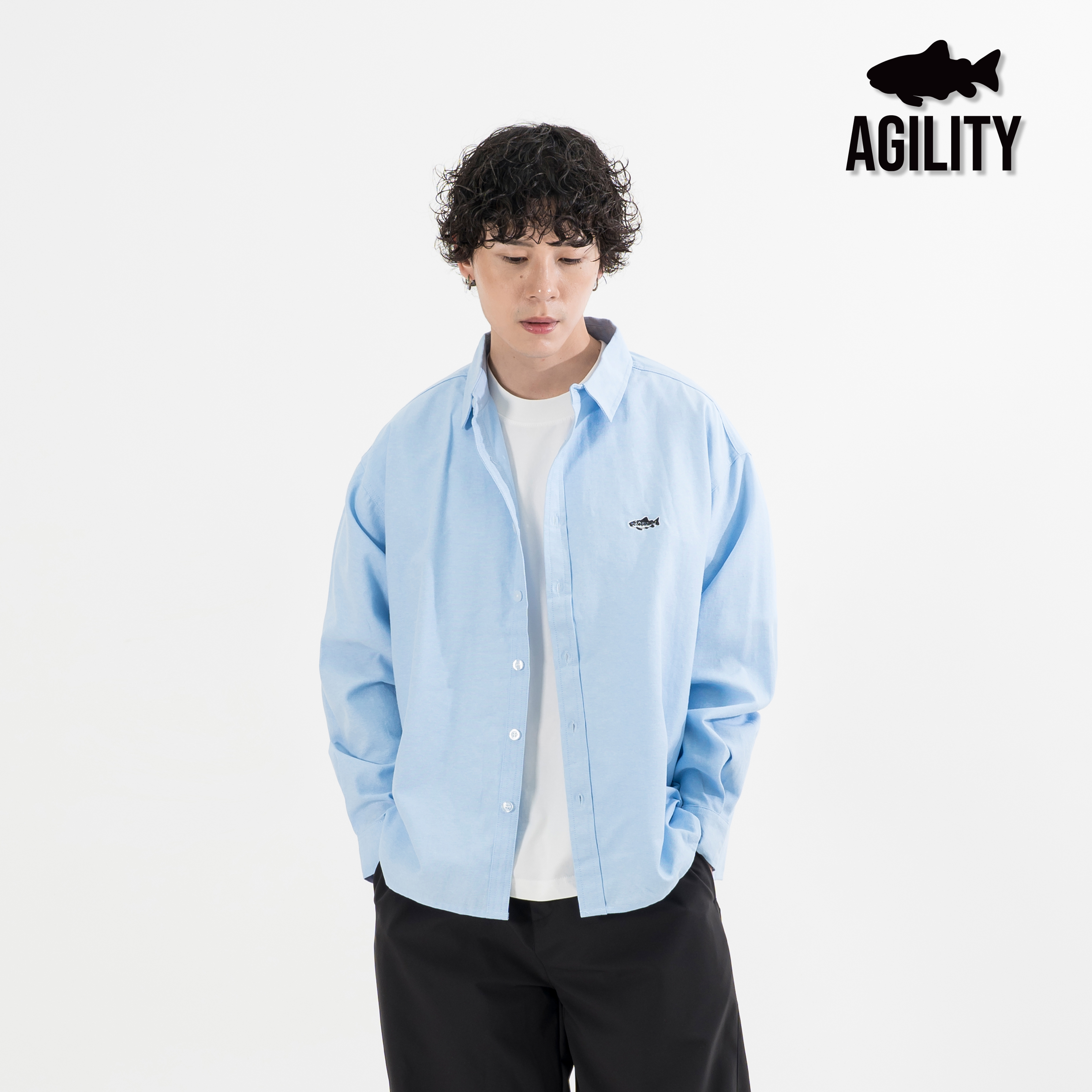 AGILITY Embroidery Oxford LS Shirt 小鮭魚 牛津 長袖襯衫 [SH-N03]