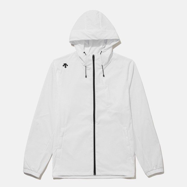 DESCENTE 迪桑特 經典 小LOGO款 尼龍風衣外套  - 白色 (秋冬早鳥優惠預購)