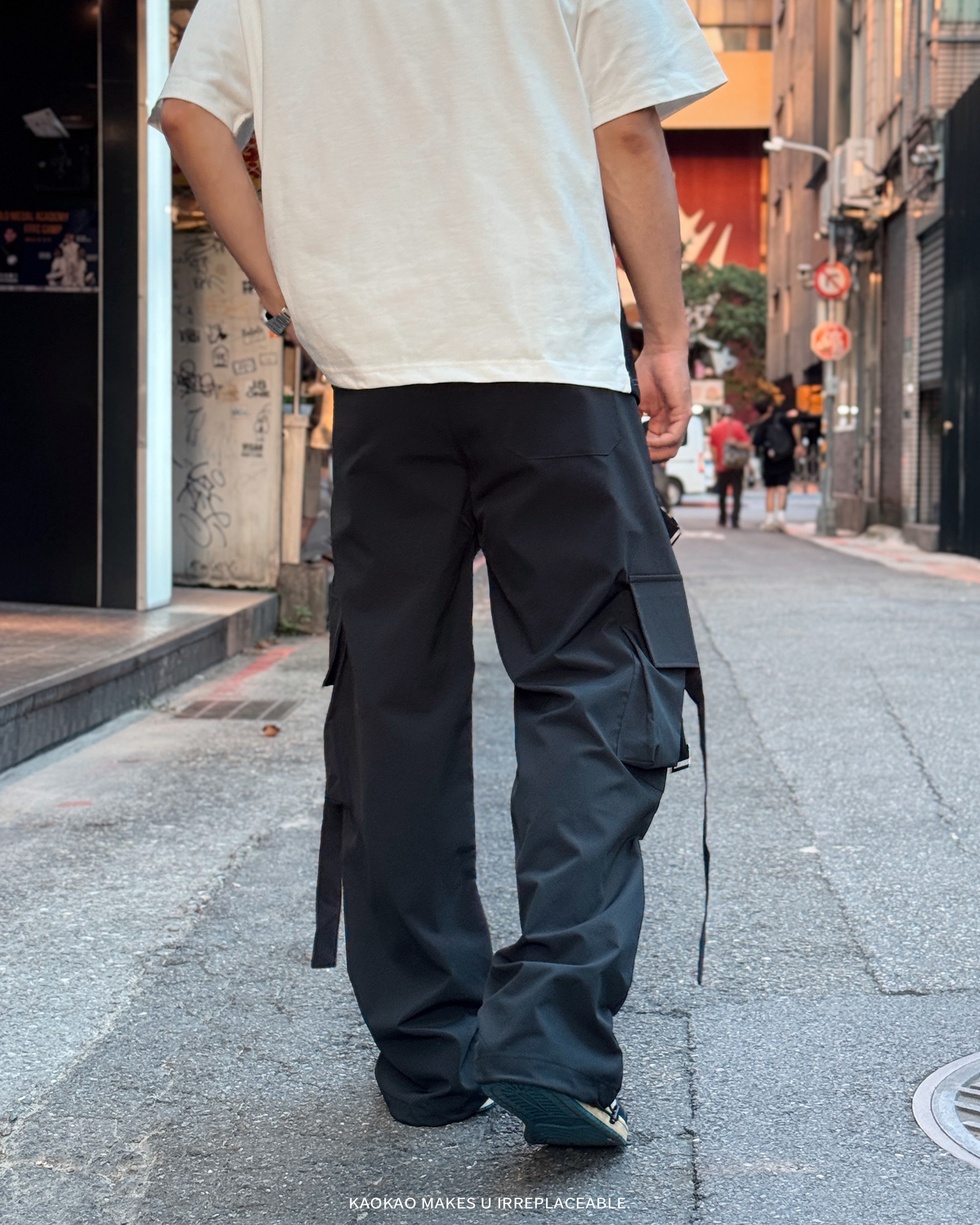 代購-Kawasaki川崎 美式復古高街 山系寬松 垂感直筒 多口袋 工裝褲 男女同款【LCK-KW666-LCK156】