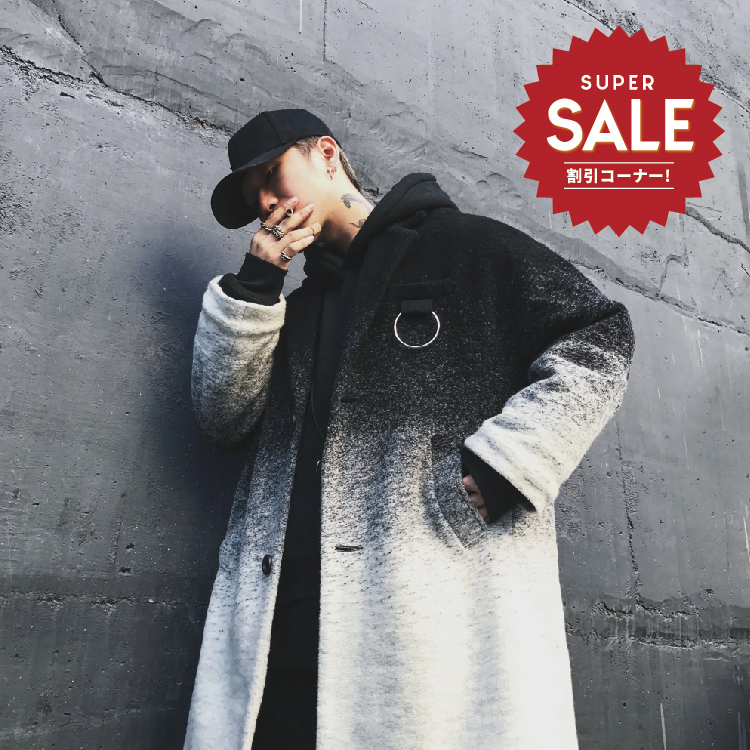 【 LAB.003選物 MAMC Layer Gradually Breasted Coat 黑白漸層大衣外套 】