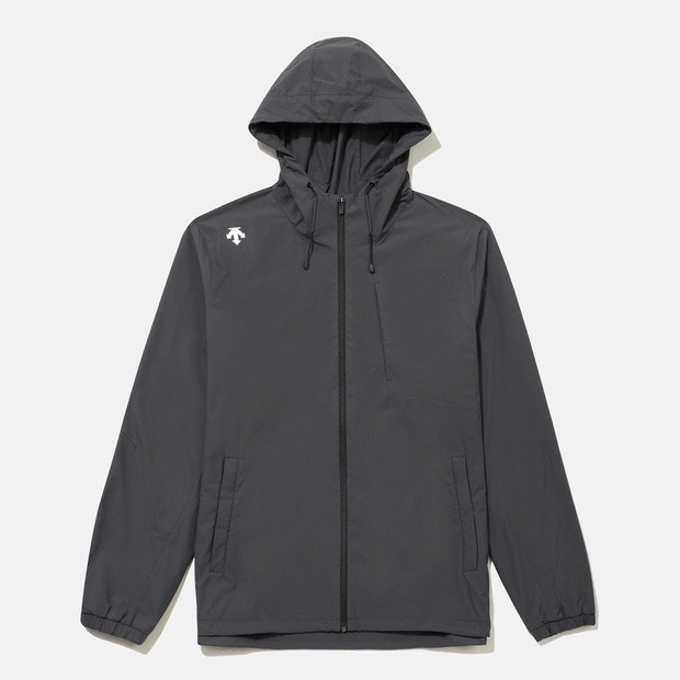 DESCENTE 迪桑特 經典 小LOGO款 尼龍風衣外套 - 灰色 (秋冬早鳥優惠預購)