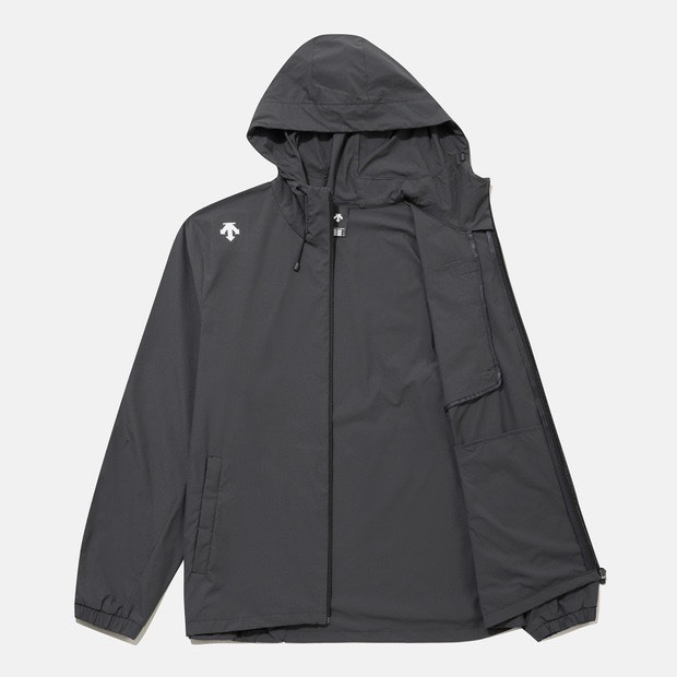 DESCENTE 迪桑特 經典 小LOGO款 尼龍風衣外套 - 灰色 (秋冬早鳥優惠預購)