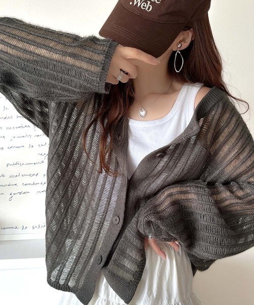日本🇯🇵連線 Classical Elf 2WAY慵懶風羅紋針織開襟外套 羅紋針織 透膚 開襟衫 針織衫 針織外套 4色(任買兩件711免運)/預購