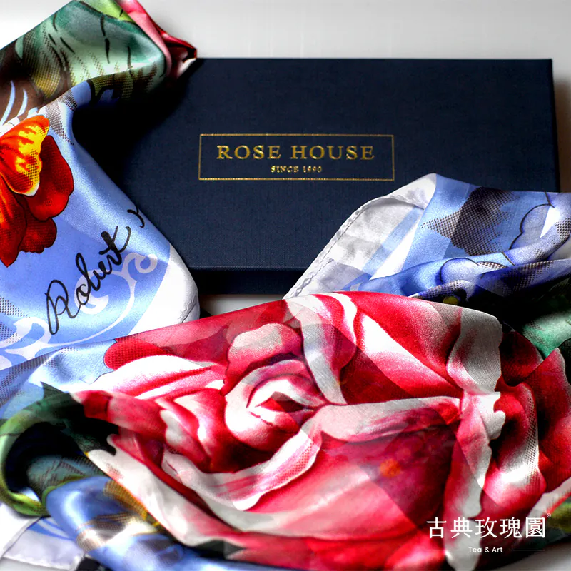 玫瑰藝術絲巾禮盒－維多利亞系列