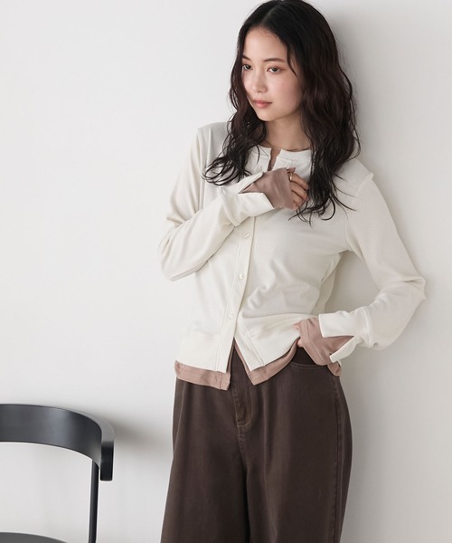 日本🇯🇵連線 Forksy 分層羅紋針織排釦開襟衫 假兩件 羅紋針織 開襟衫 層次感 長袖 4色(任買兩件711免運)/預購