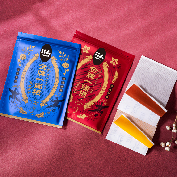 【FUN JIA】金門金牌 一條根精油貼布 (涼感/溫感) 5入/包