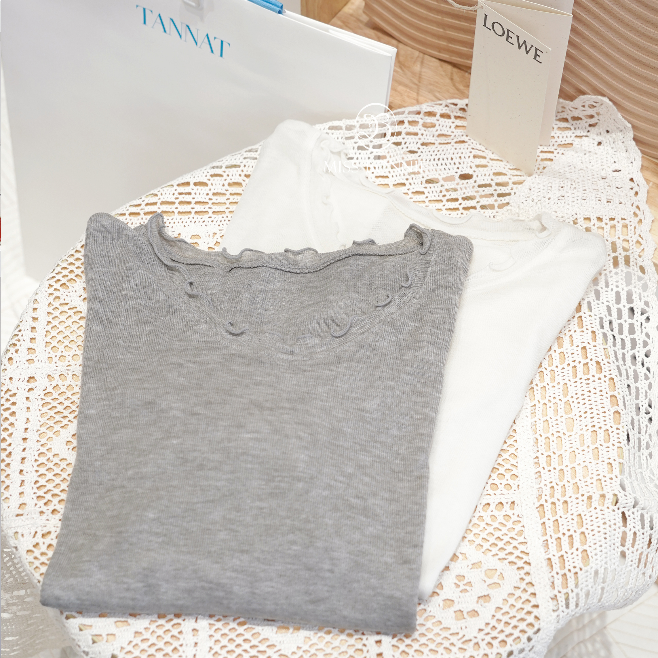 TANNAT滾邊打底透視長袖上衣(現貨)