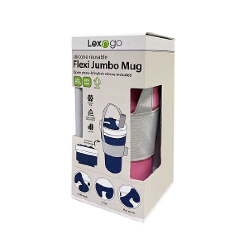 Lexngo Silicone Collapsible Flexi Jumbo Mug (700ml)  - Pink