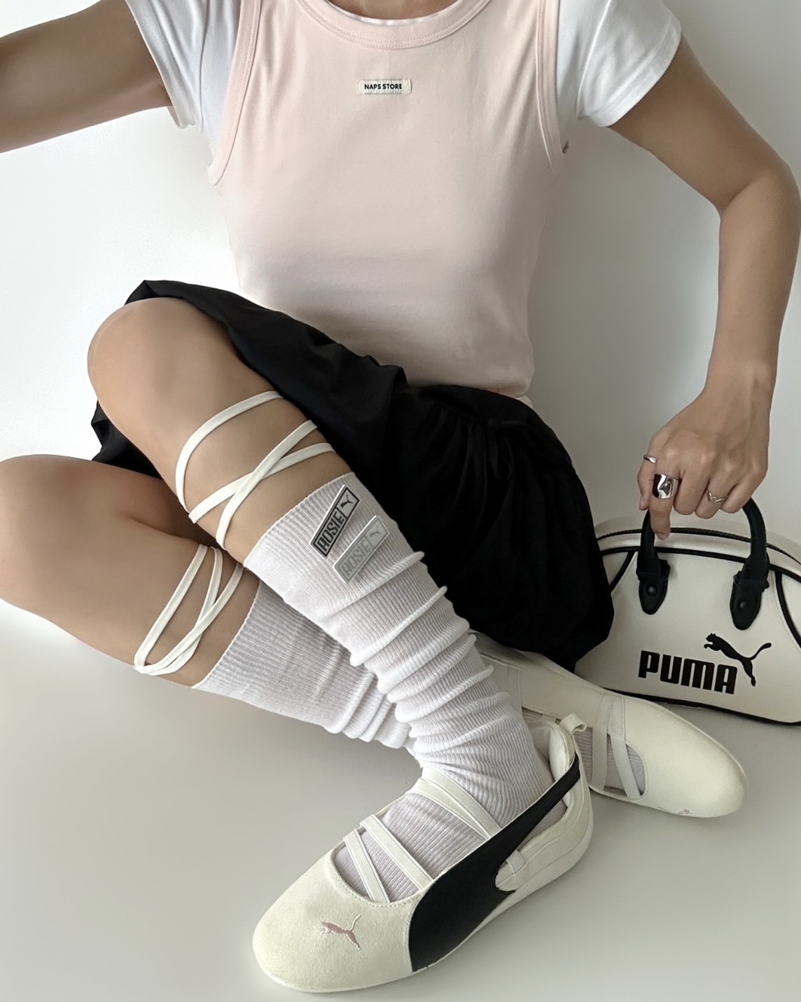 Rosé x Puma Rosie Speedcat Ballet 聯名 芭蕾 綁帶 賽車鞋 米白