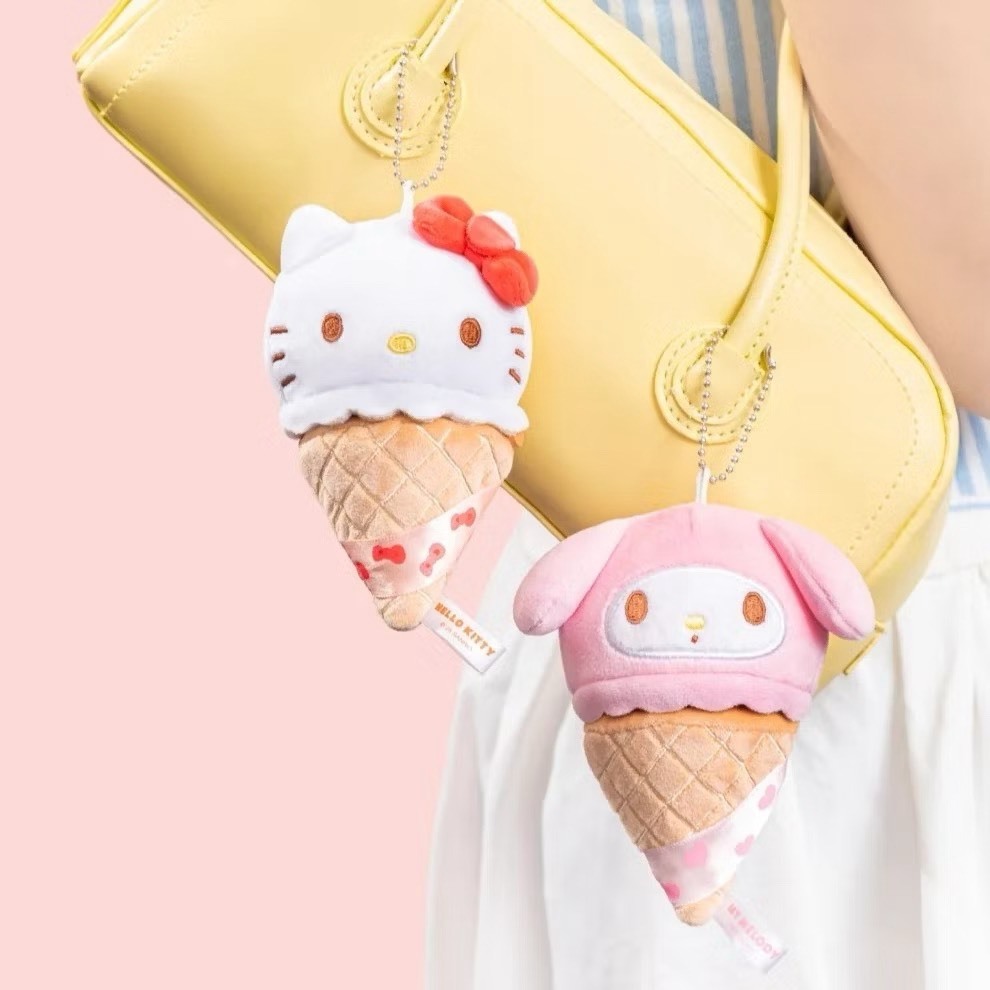 SANRIO 三麗鷗家族 雪糕筒系列 毛絨捏捏樂 冰淇淋 磁吸 吊飾 盲盒