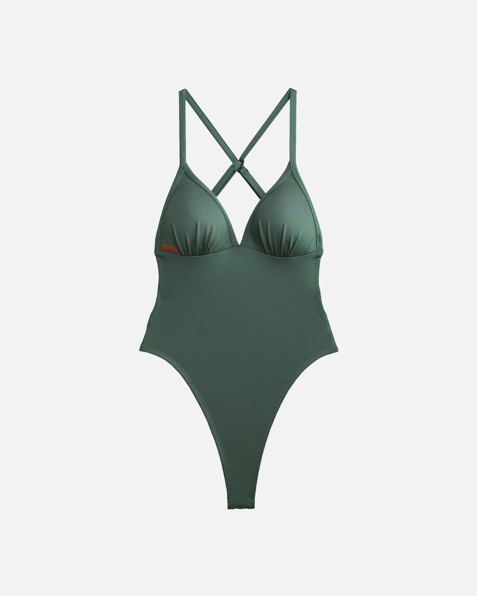 【軍綠】UPVEW 三角美胸海鷗丁連身泳裝