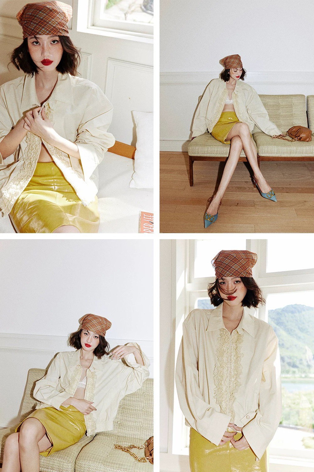 可愛檸檬黃立體蕾絲滾邊翻領外套-XS-M (Elegant & Love)