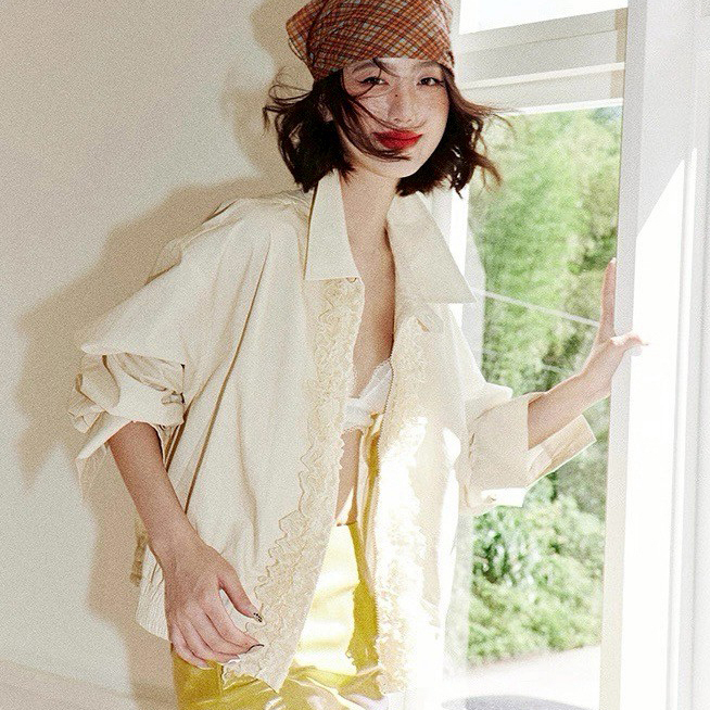 可愛檸檬黃立體蕾絲滾邊翻領外套-XS-M (Elegant & Love)