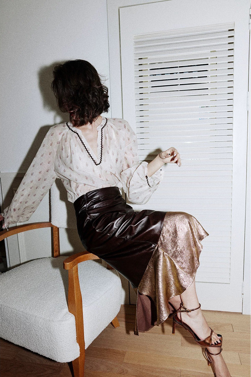 波希米亞配色圖紋感寬鬆娃娃短洋裝-S-M (Elegant & Love)