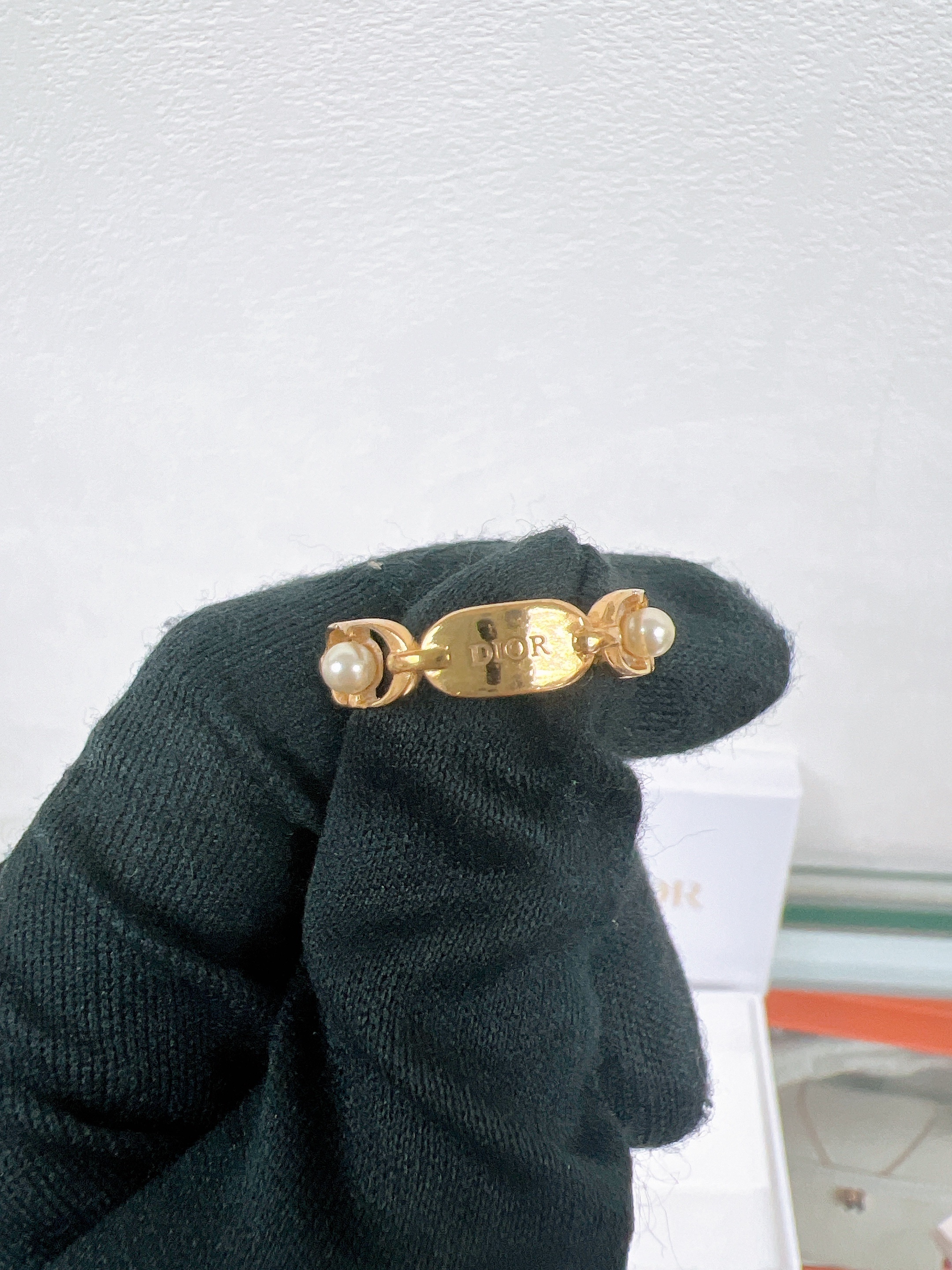Dior 30 montaigne jolie / CD pearl ring (size L)