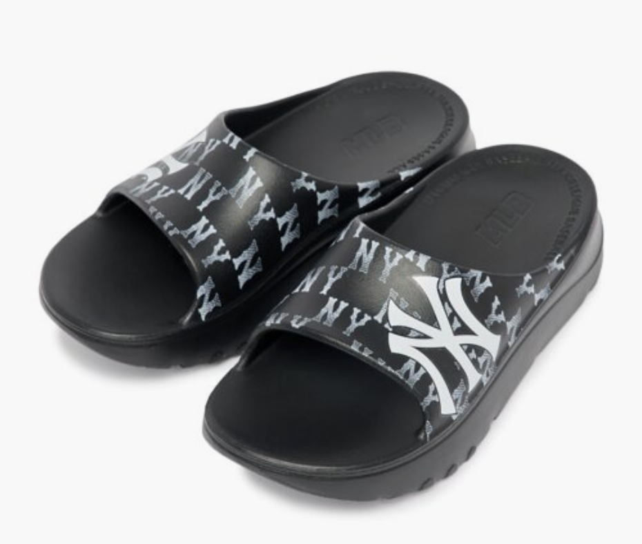 韓國連線 MLB 黑白NY LOGO拖鞋（K8 MLB498）