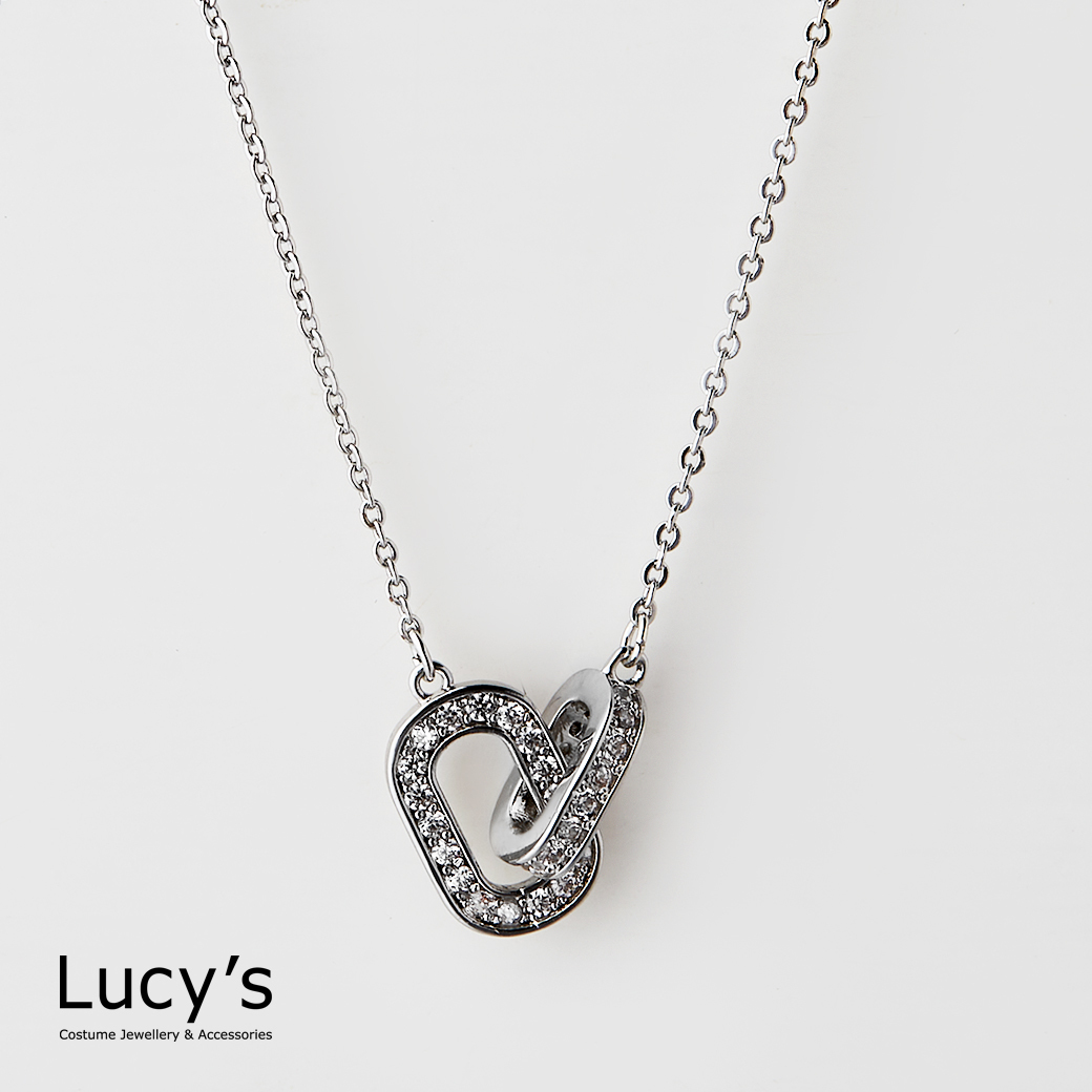 幾何圈相扣 項鍊 (二色) (123686/123687)