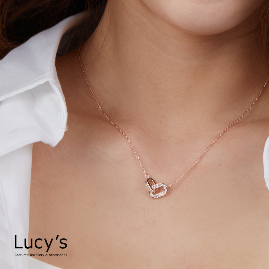 幾何圈相扣 項鍊 (二色) (123686/123687)