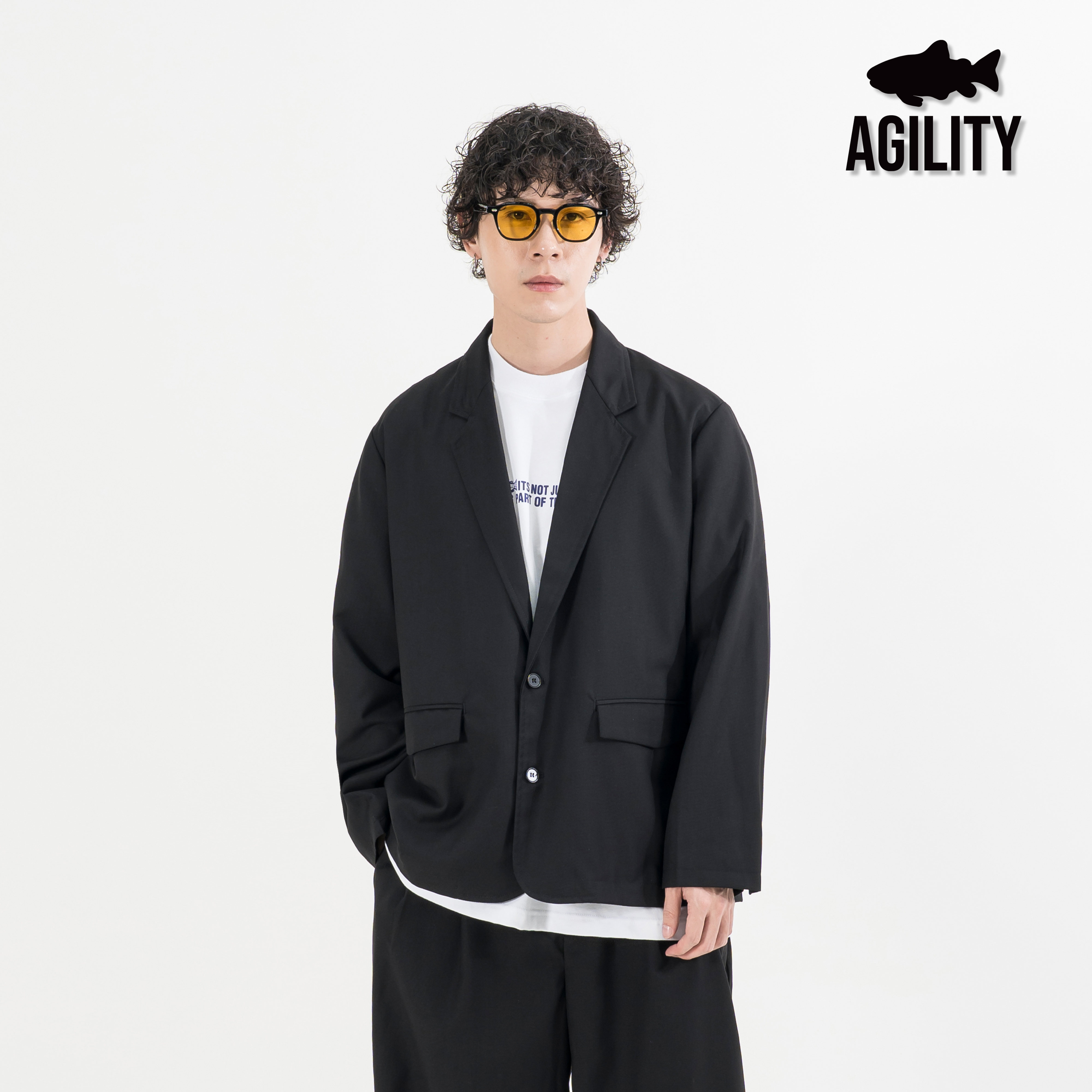 AGILITY Breasted Loose Blazer Jacket 寬版 排扣 西裝外套 [AC-SJ]