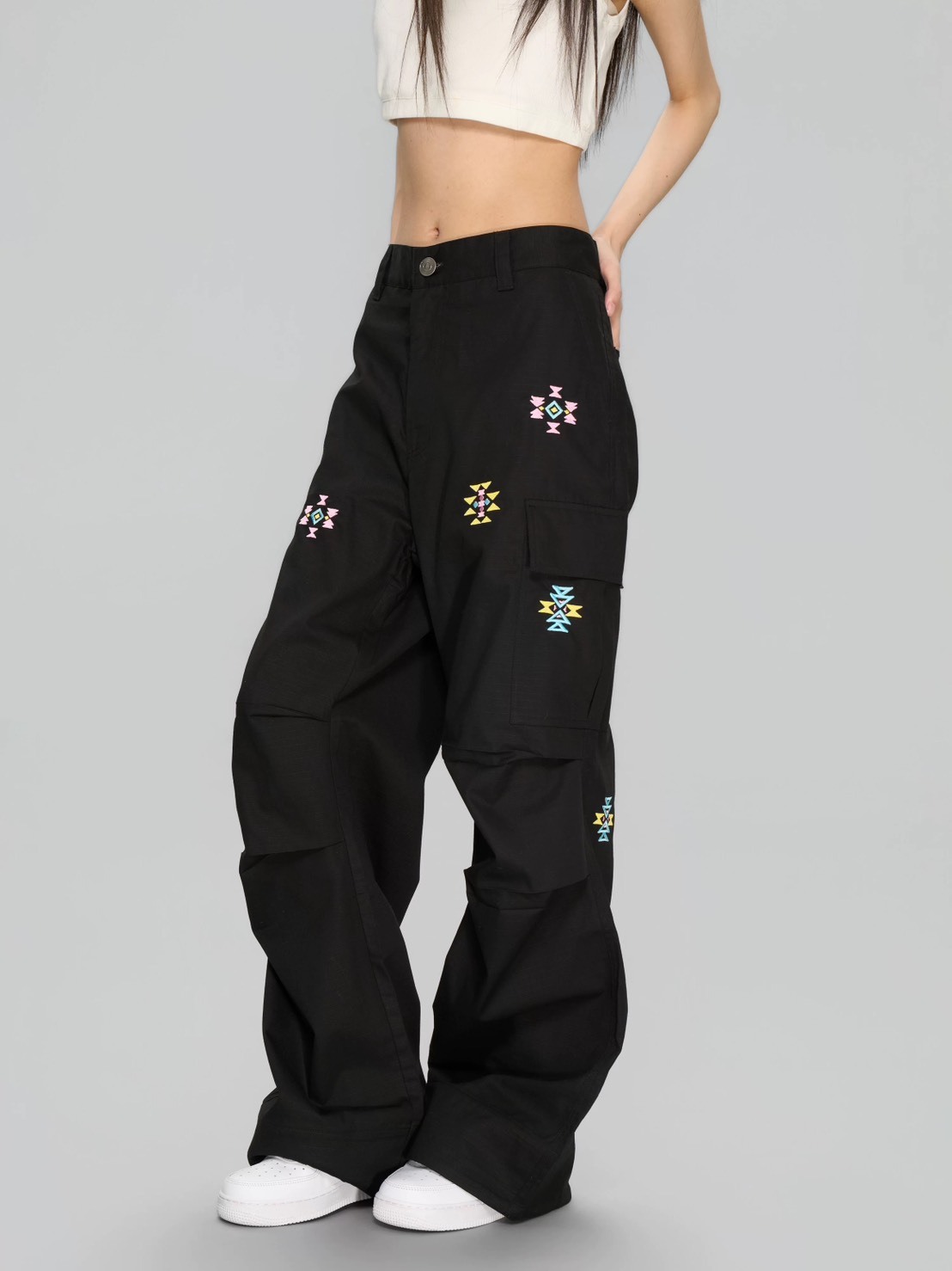 AFGK 刺繡民族風Logo 織帶花紋 直筒長褲 A FEW GOOD KIDS