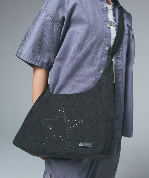 X-girl / STUDDED DENIM SHOULDER BAG