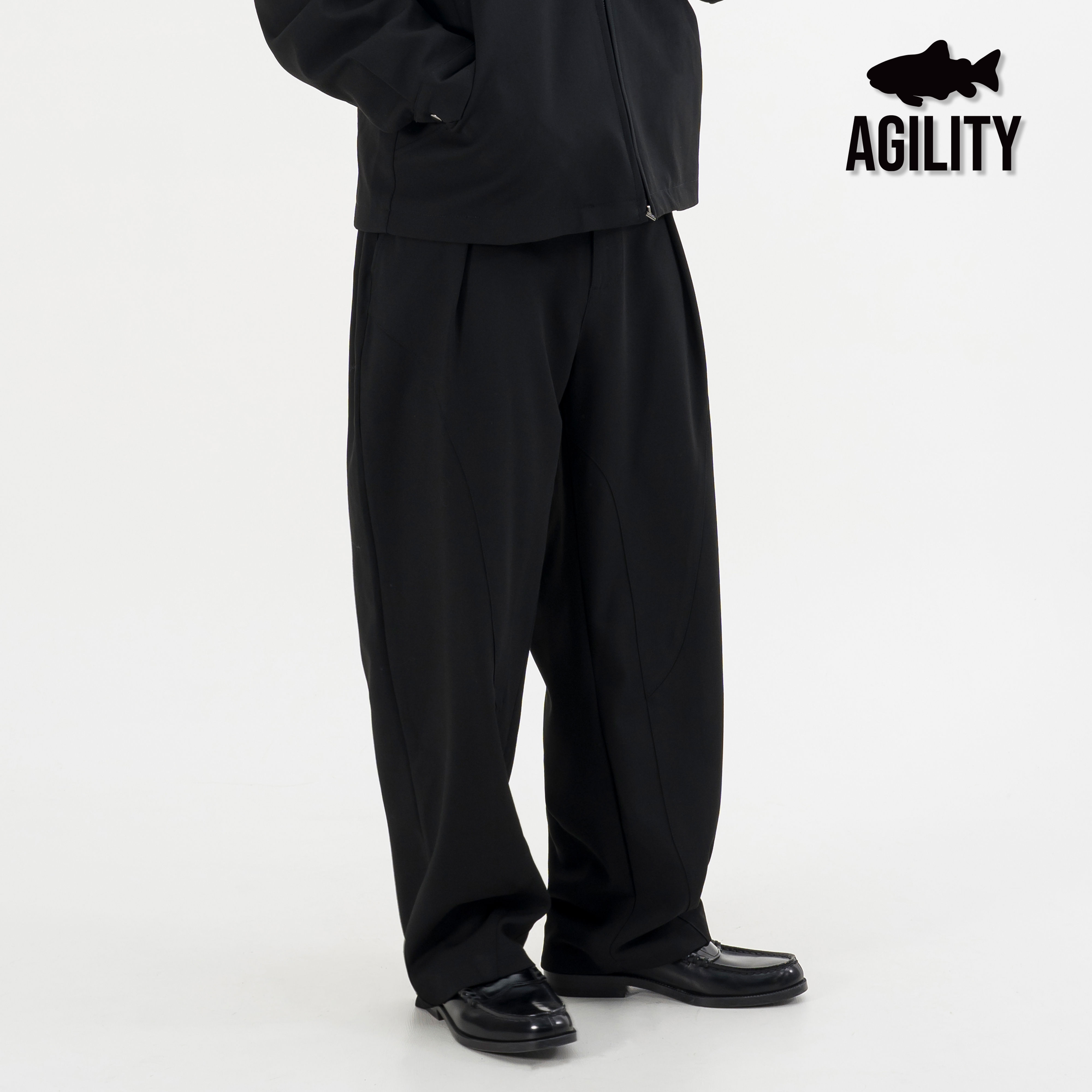 AGILITY Wide Tapered City Pants 套裝剪裁 寬錐形 西裝布料 長褲 [S-ACP]