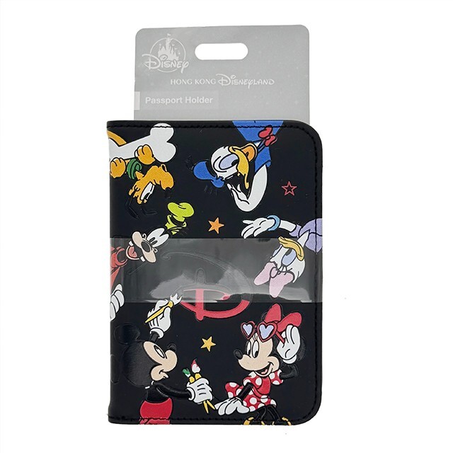 米奇 Mickey 與好友們 圖案 黑底 護照套 -香港迪士尼樂園
